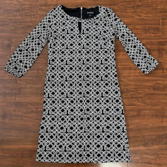 Print 3/4 sleeve  dress - Picture 1 of 8